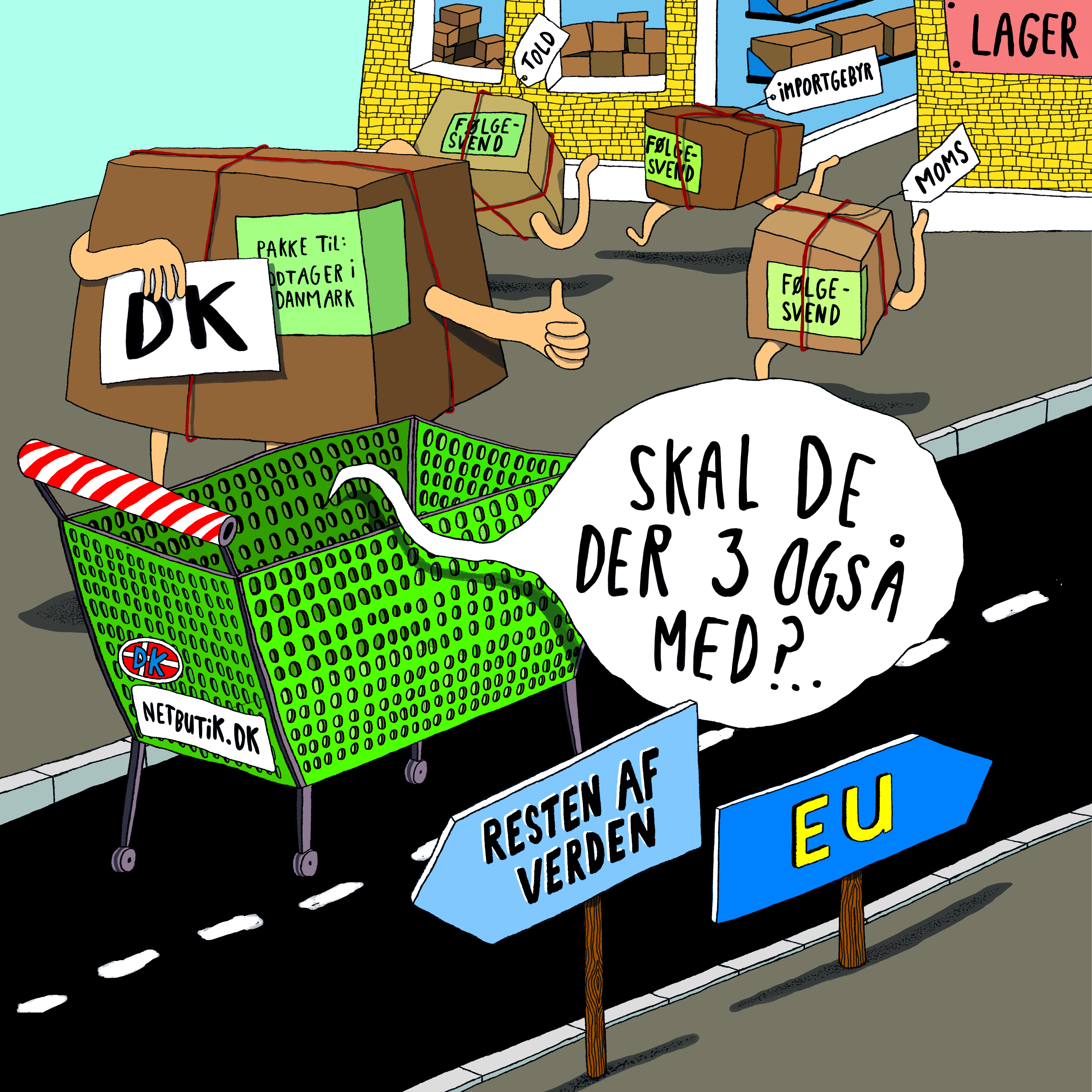 Illustration til pressemeddelelse om told på julegaver